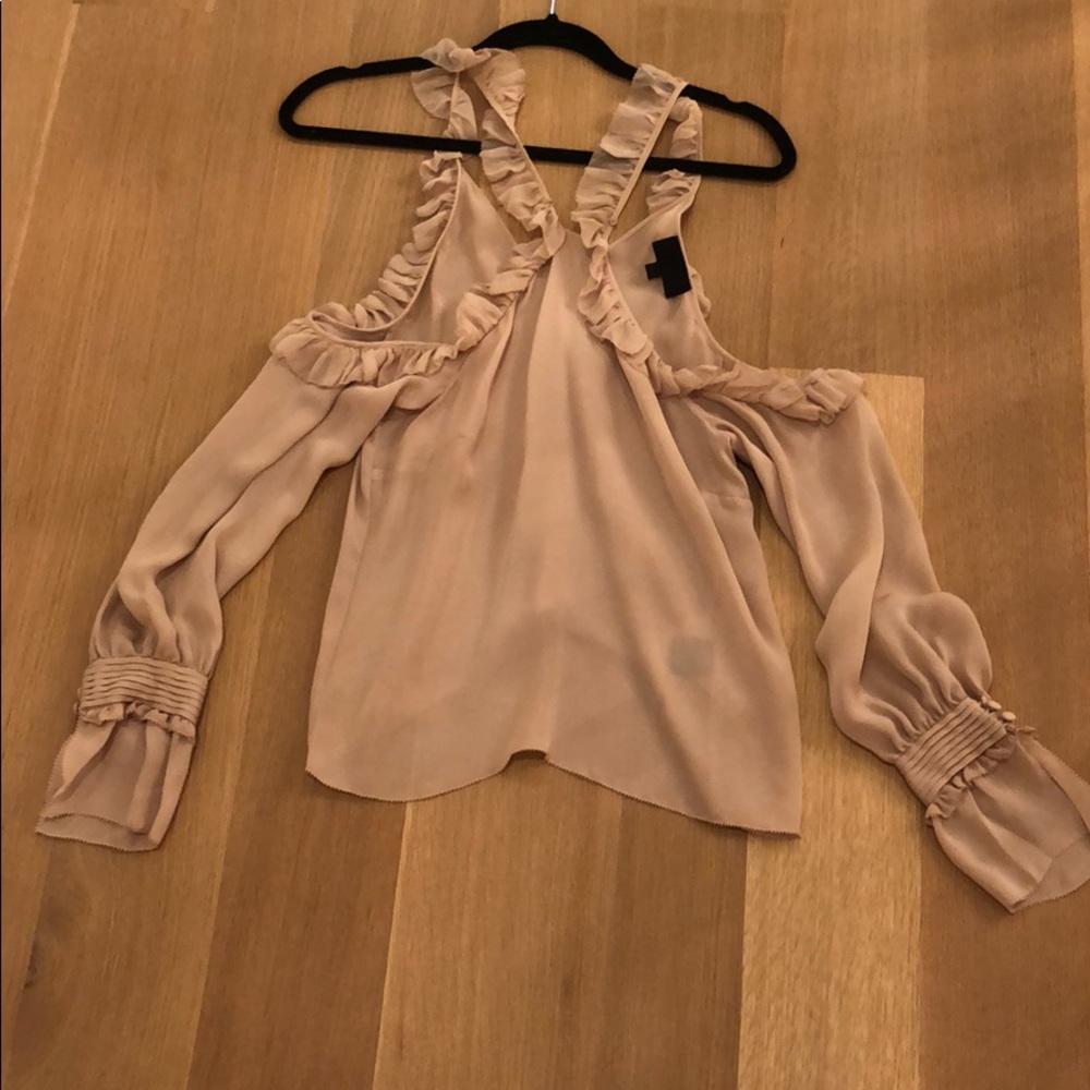 Intermix pink open shoulder blouse. Size small